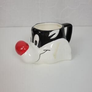 Warner Bros Applause 1989 Looney Tunes Sylvester Cat 3D Character Face Mugs